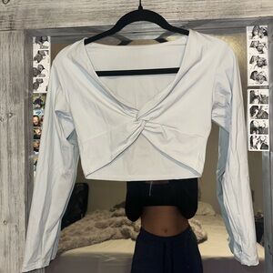 White long sleeve work out top